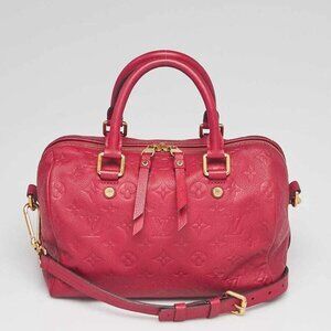 Louis Vuitton Rose Jaipur Monogram Empreinte Leather Speedy 25 Bandouliere Bag